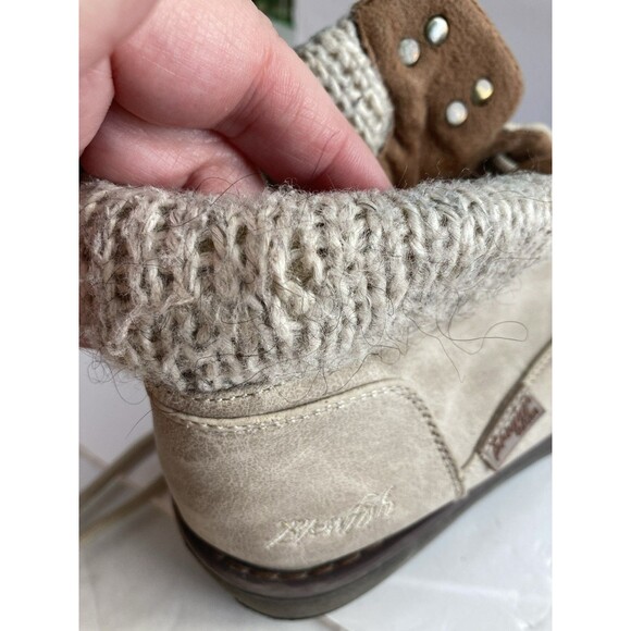 Blowfish Womens Comet Boot Beige W9.5   With Knitted Turndown - Picture 6 of 7